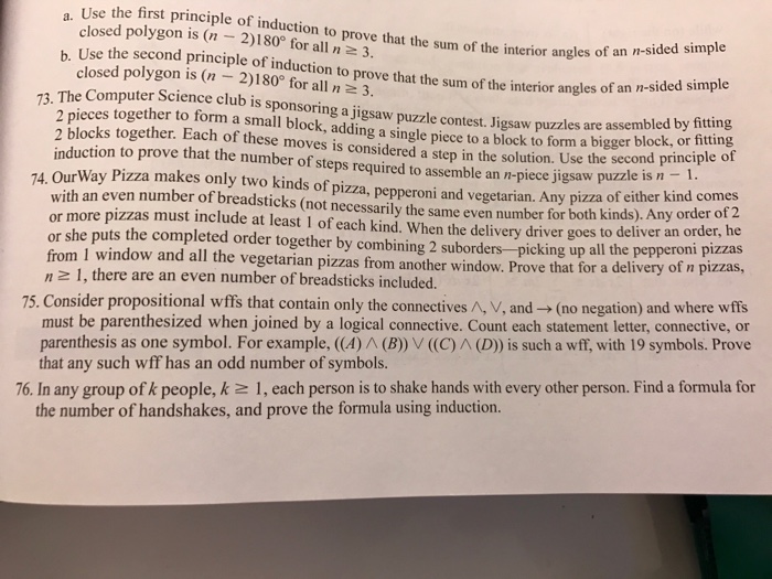Solved Use the first principle of induction to prove that | Chegg.com