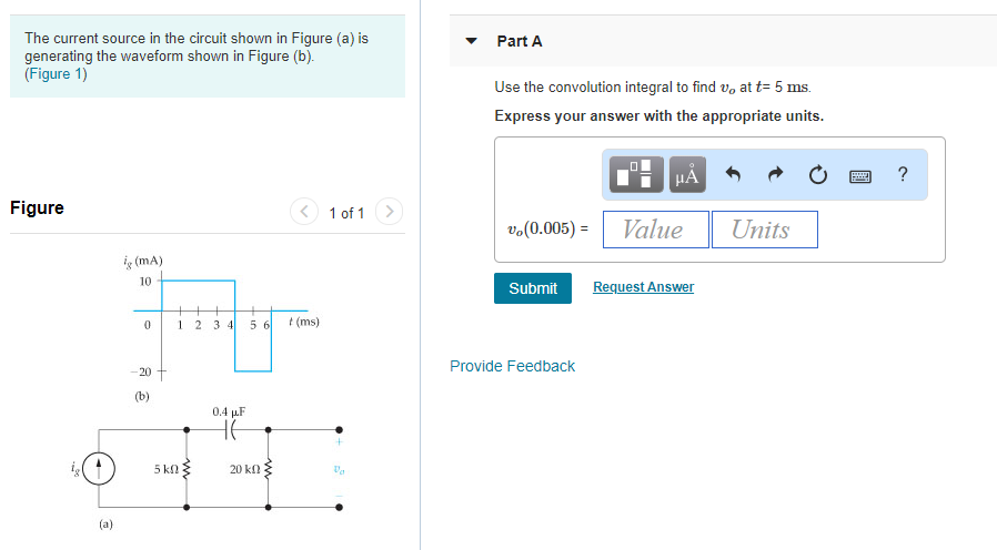 Solved The current source in the circuit shown in Figure (a) | Chegg.com