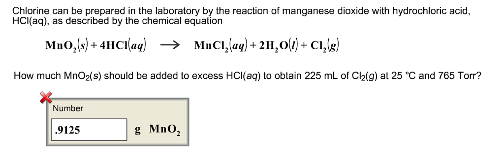 Solved Chlorine can be prepared in the laboratory by the | Chegg.com