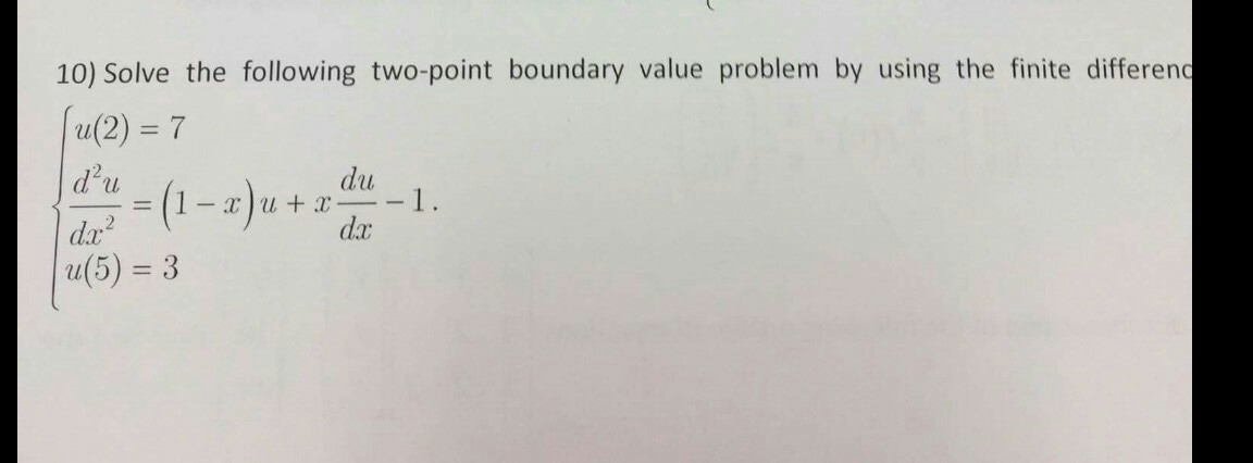 Solved Solve The Following Two-point Boundary Value Problem | Chegg.com