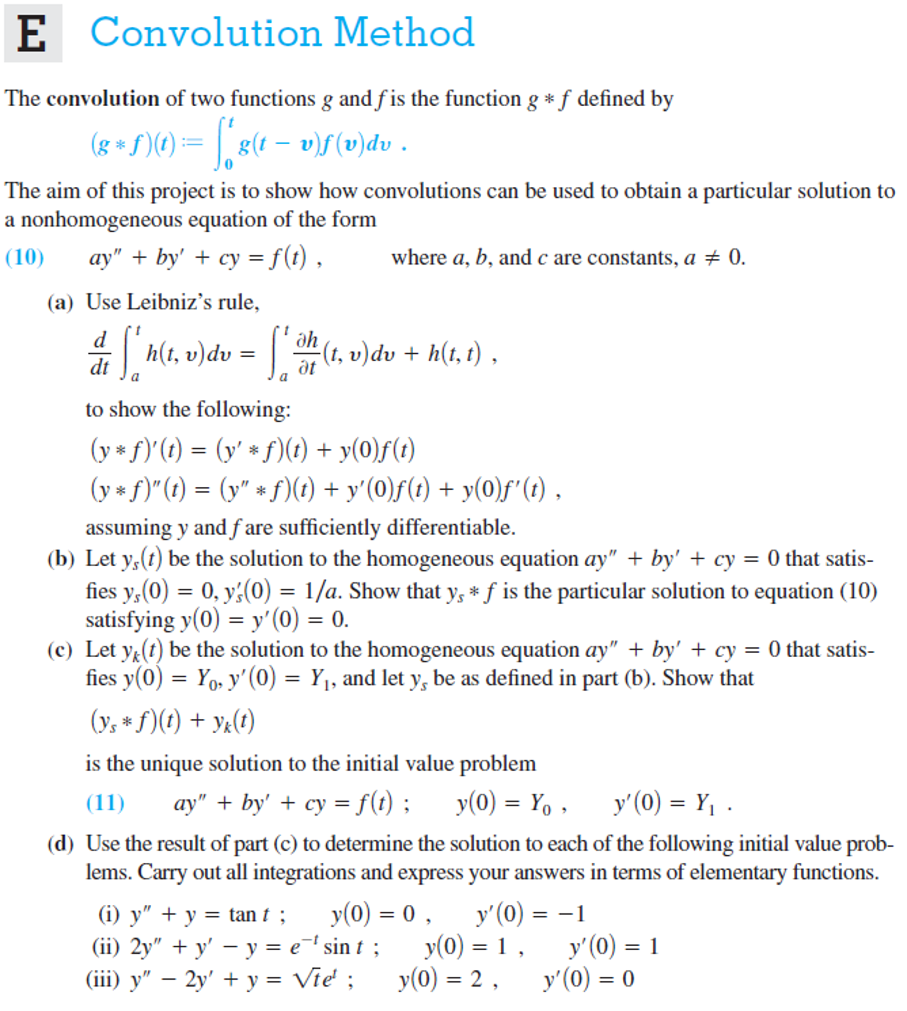 Convolution Method The convolution of two functions | Chegg.com