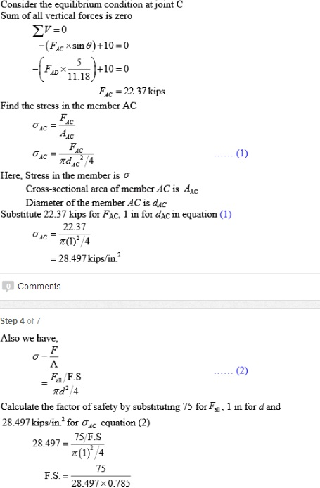 In the truss shown, members AC and AD consist of rods | Chegg.com