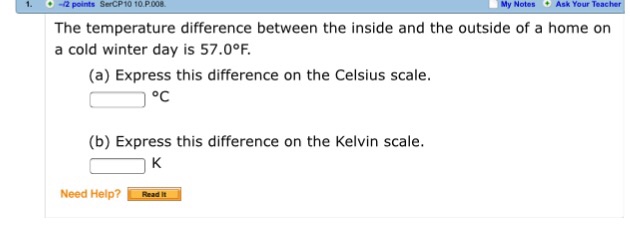 Solved The temperature difference between the inside and the | Chegg.com