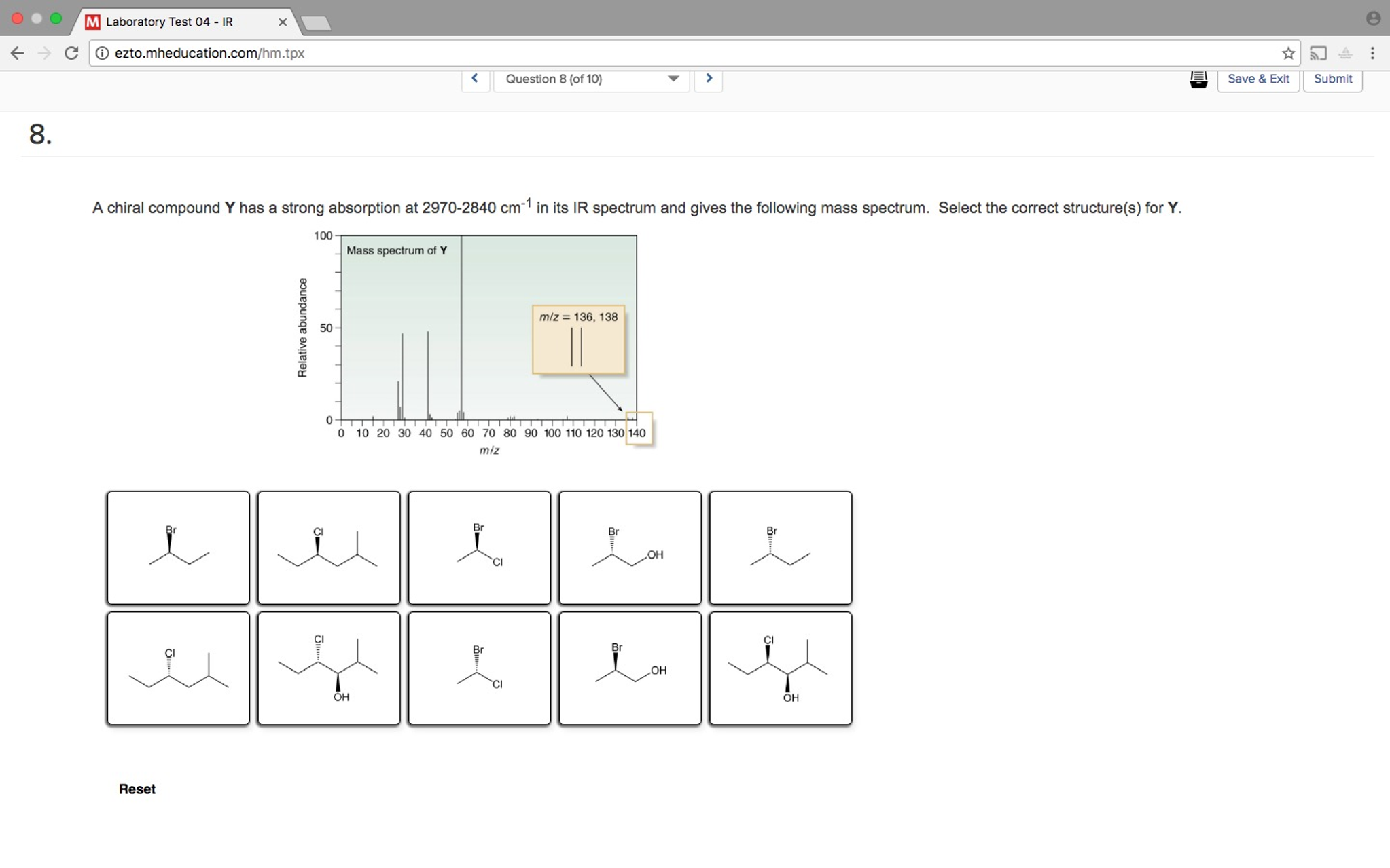 Solved A chiral compound Y has a strong absorption at | Chegg.com