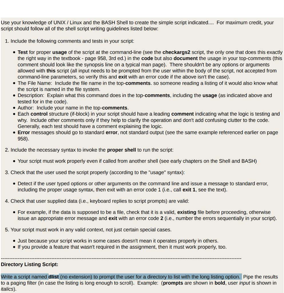 use-your-knowledge-of-unix-linux-and-the-bash-shell-chegg