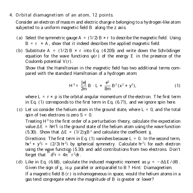 Consider an electron of mass m and electric charge e | Chegg.com