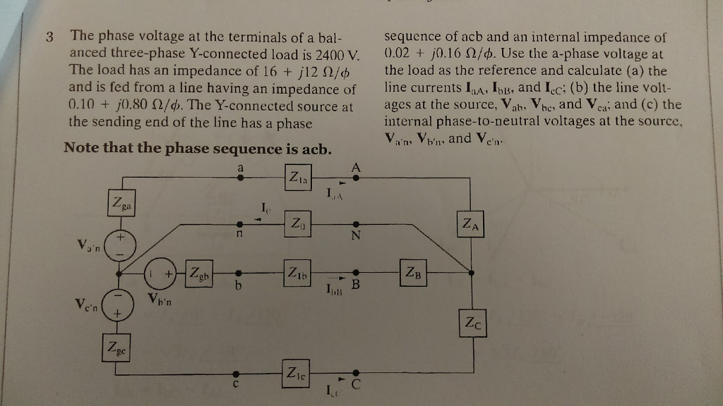 Solved The phase voltage at the terminals of a balanced