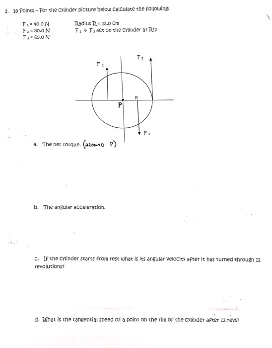 Solved For the cylinder picture below calculate the | Chegg.com