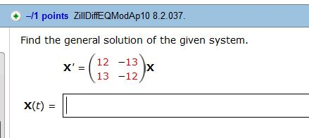 Solved: Find The General Solution Of The Given System. X' | Chegg.com