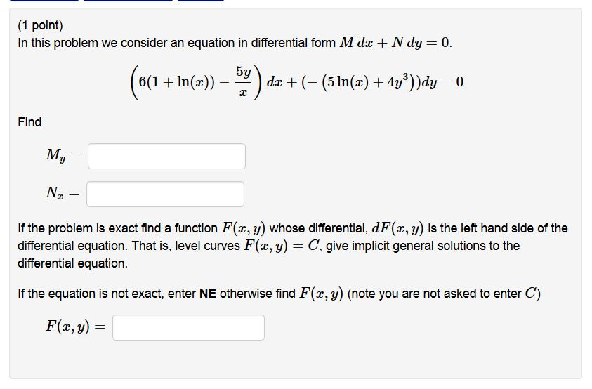 Solved (1 point) in this problem we consider an equation in | Chegg.com