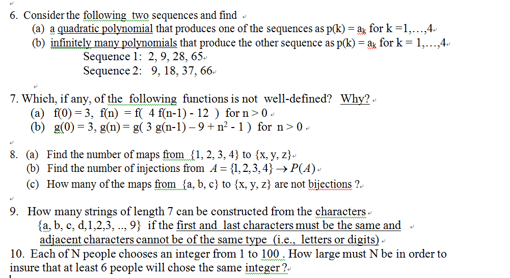 Solved 6. Consider the following two sequences and find . | Chegg.com