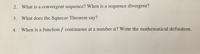 Solved What is a convergent sequence? When is a sequence | Chegg.com