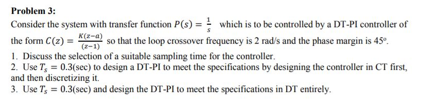 Solved Consider the system with transfer function ??(??) = 1 | Chegg.com