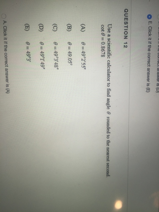 Solved use a scientific calculator to find angle theta chegg
