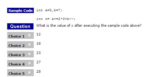 Solved int a=5 , b=7 ; int c= a+=2+3+6 What is the value of | Chegg.com