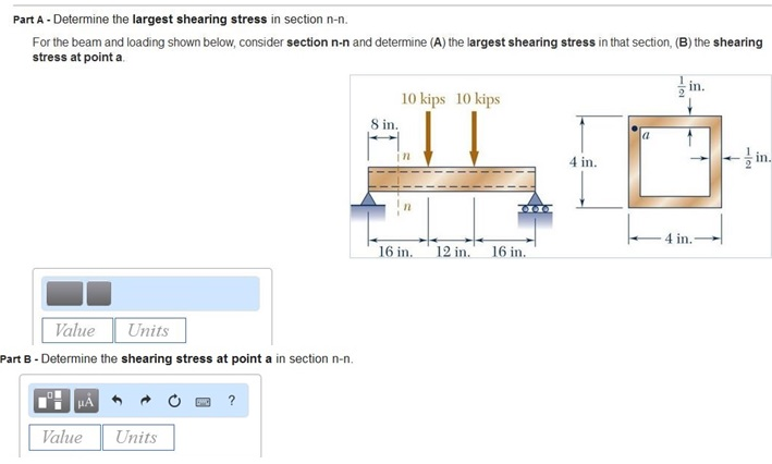 Solved Determine the largest shearing stress in section n-n | Chegg.com