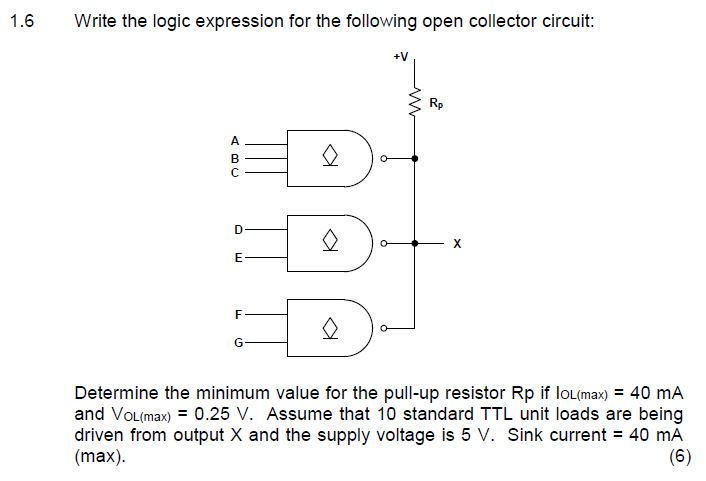 Solved 1.6 Write the logic expression for the following open | Chegg.com