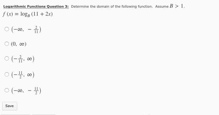 Solved Logarithmic Functions Question 3: Determine The | Chegg.com