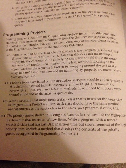 Writing programs that solve the programming projects | Chegg.com