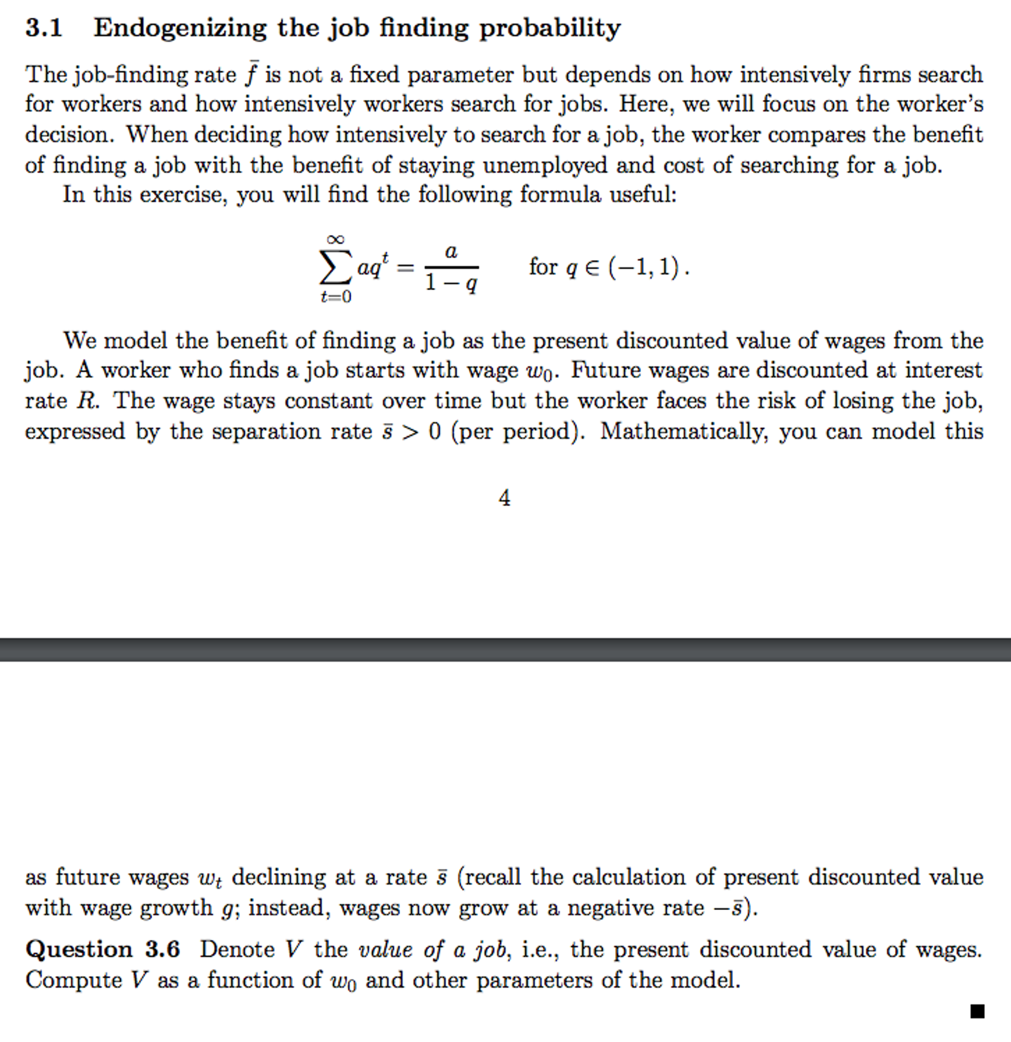 The job-finding rate f rightarrow is not a fixed | Chegg.com