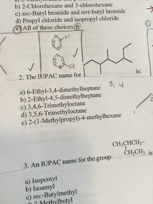 Solved The IUPAC name for 6-Ethy 1-3, 4-dimethylheptane | Chegg.com