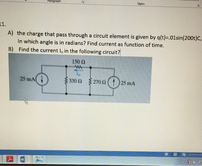 Solved The charge that pass through a circuit element is | Chegg.com