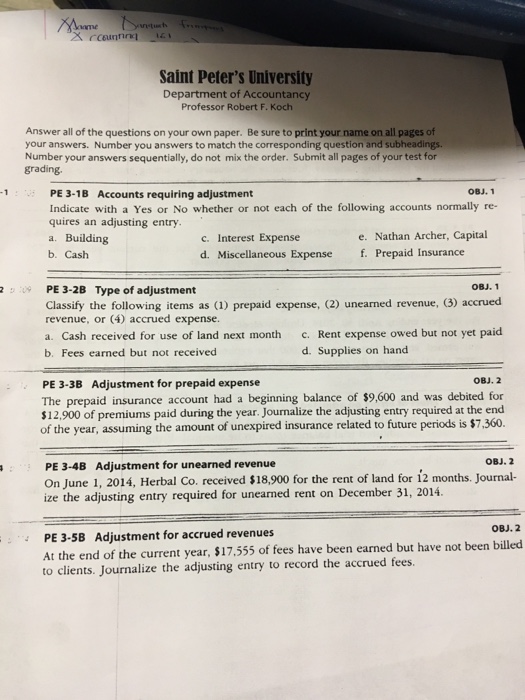 Solved Saint Peter s University Department Of Accountancy Chegg