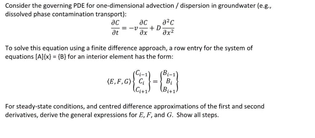 Solved Consider the governing PDE for one-dimensional | Chegg.com