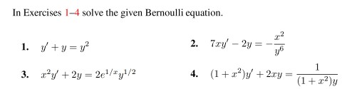 Solved Solve the given Bernoulli equation. y' + y = y^2 | Chegg.com