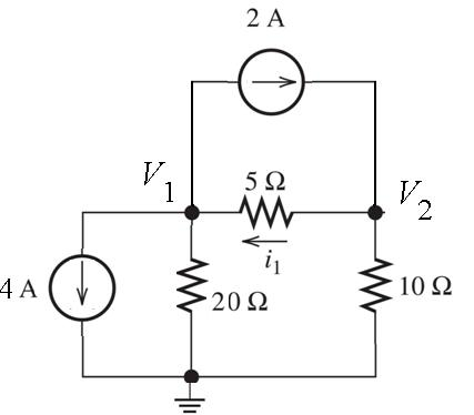 Solved Using node voltage analysis, find the voltages V1 and | Chegg.com