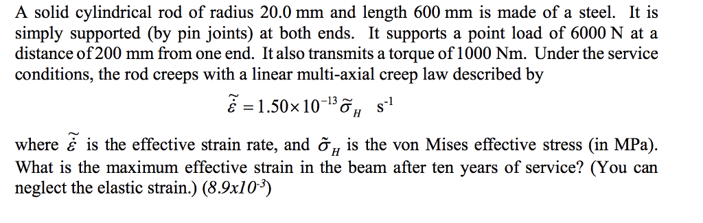 Solved A solid cylindrical rod of radius 20.0 mm and length | Chegg.com