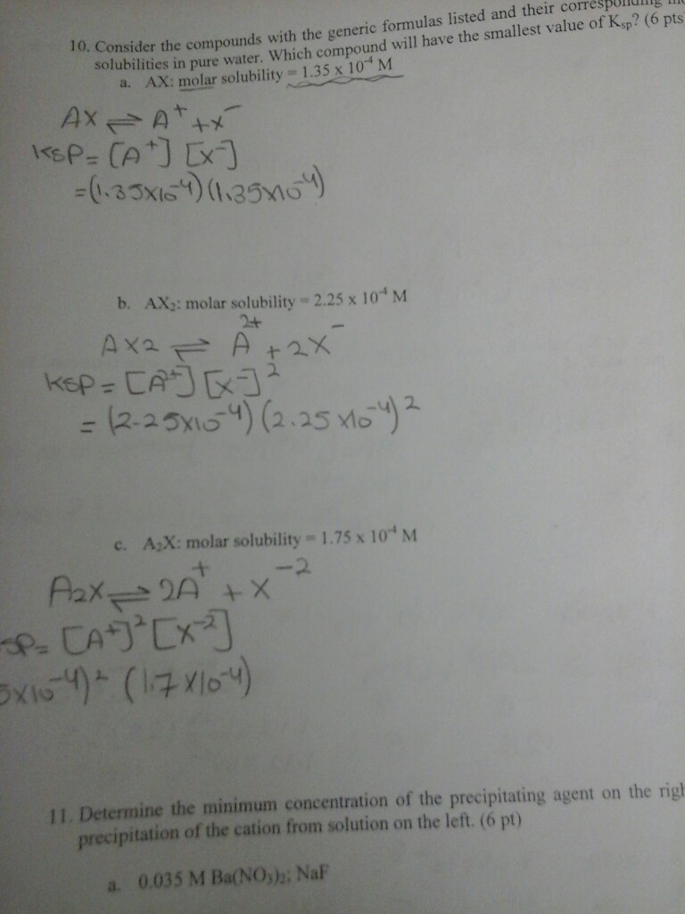 Solved Consider the compounds with the generic formulas