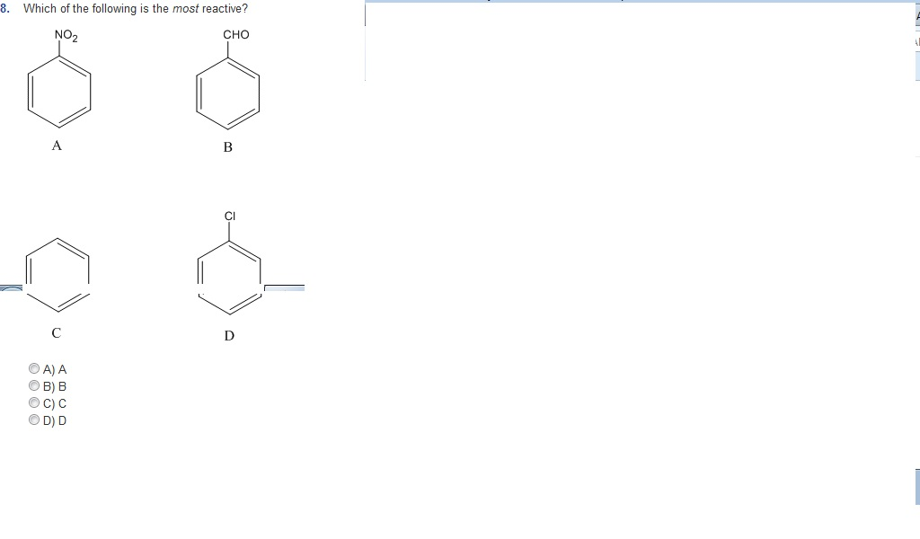 Solved Which Of The Following Is The Most Reactive? A B C | Chegg.com