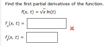 Solved Find the first partial derivatives of the function. | Chegg.com