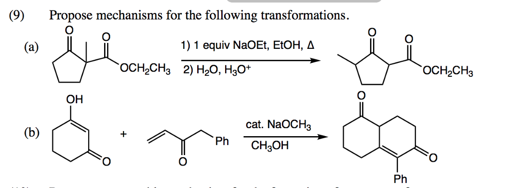 Solved (9) Propose mechanisms for the following | Chegg.com