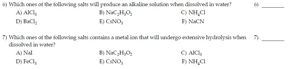 Solved General Chemistry B # 6-7 6) Which Ones Of The | Chegg.com