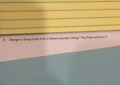 Solved Design a Gray Code 0 to 2 Down counter Using T flip | Chegg.com
