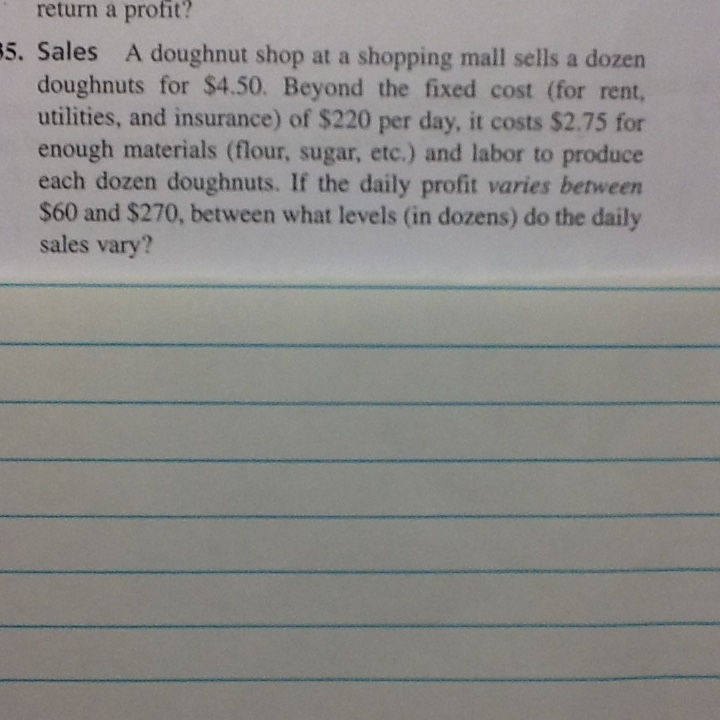 Solved Sales A doughnut shop at a shopping mall sells a | Chegg.com