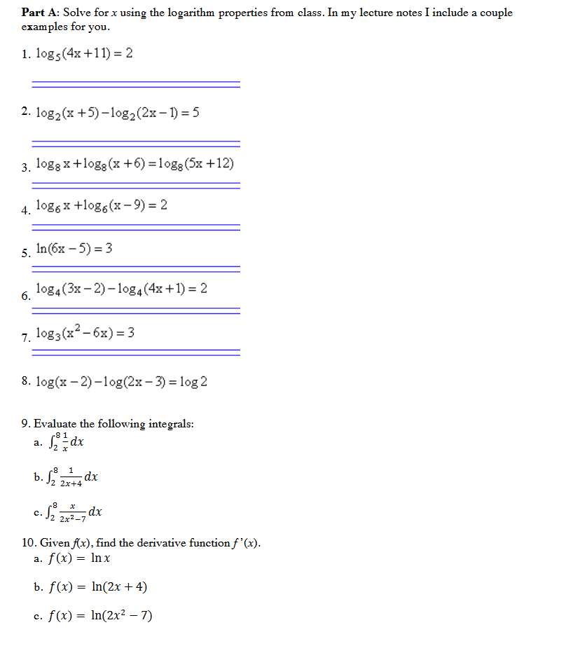 solved-part-a-solve-for-x-using-the-logarithm-properties-chegg