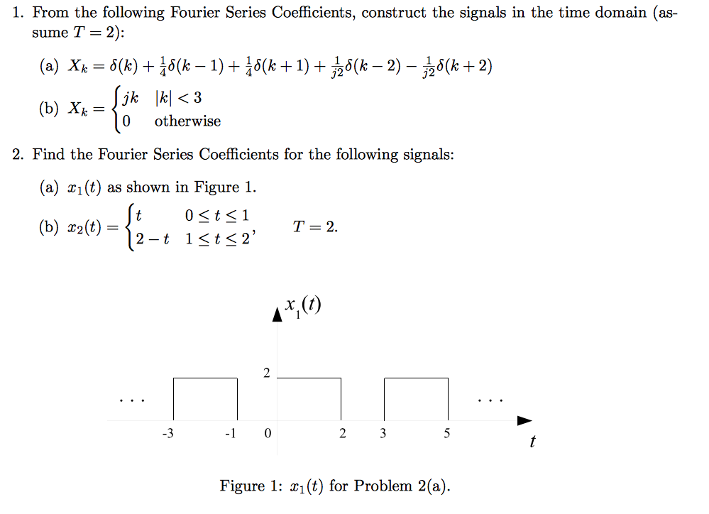 Solved From the following Fourier Series Coefficients, | Chegg.com