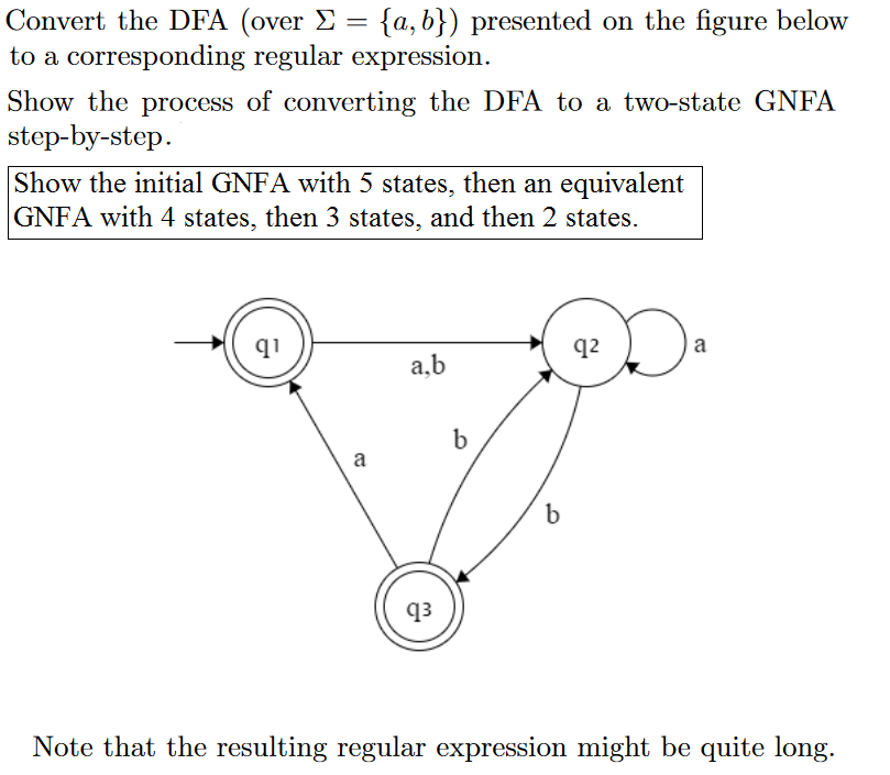 Solved Convert The DFA (over Sigma ={a, B}) Presented On | Chegg.com