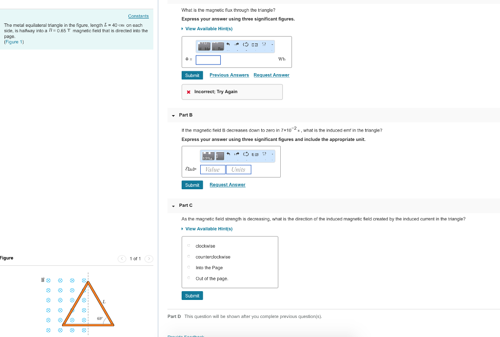 Solved What is the flux through the triangle?
