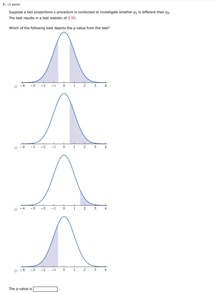 Solved 7.-/1 points Suppose a two proportions z procedure is | Chegg.com