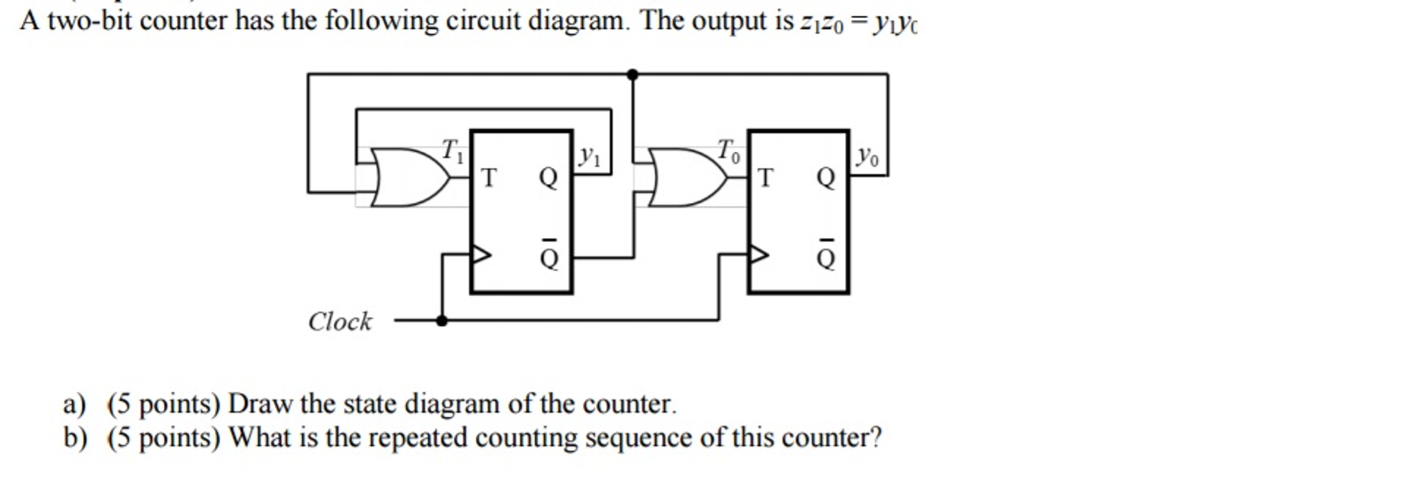 Solved A two-bit counter has the following circuit diagram. | Chegg.com