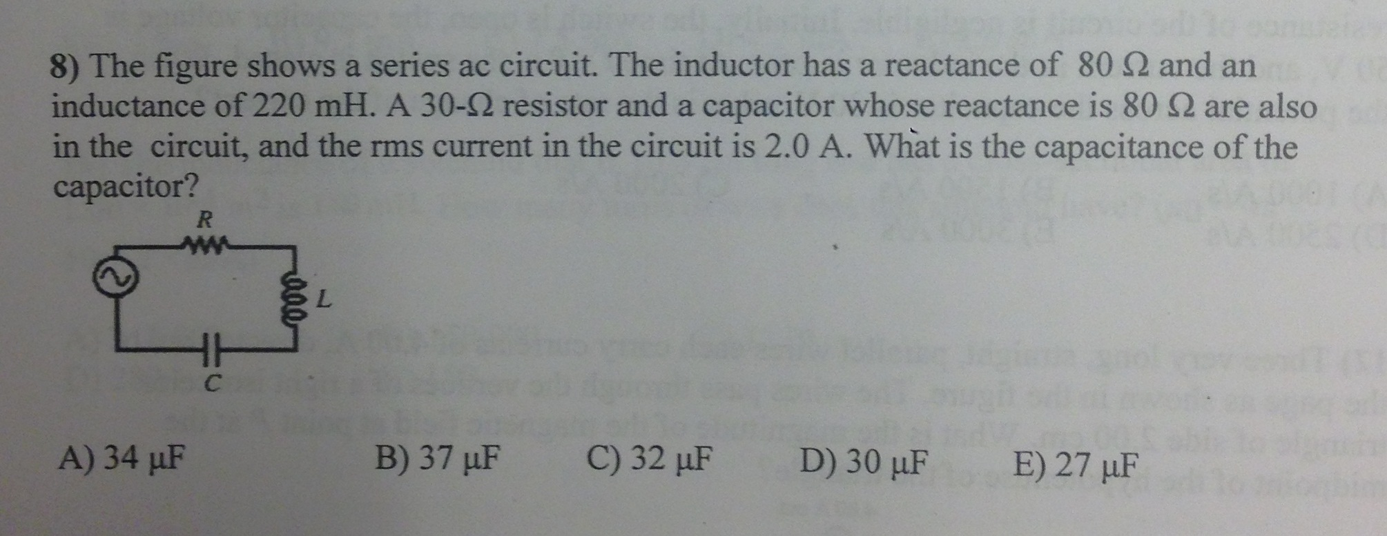 Solved The figure shows a series ac circuit. The inductor