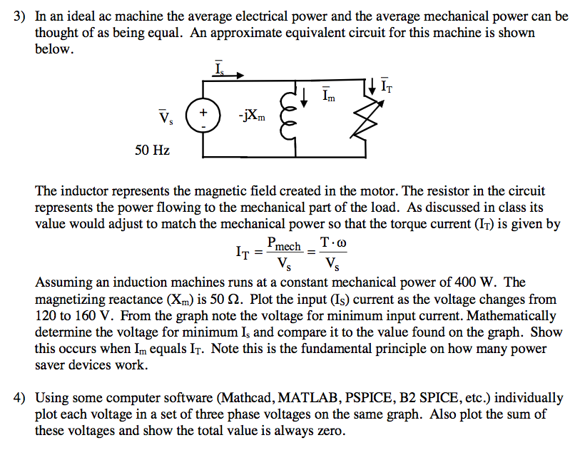 3) In an ideal ac machine the average electrical | Chegg.com