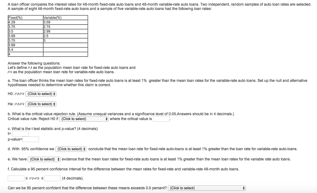 solved-a-loan-officer-compares-the-interest-rates-for-chegg