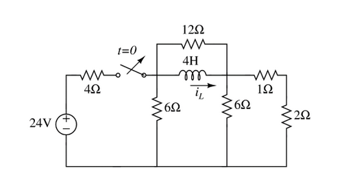 Solved The switch shown in the circuit below has been open a | Chegg.com