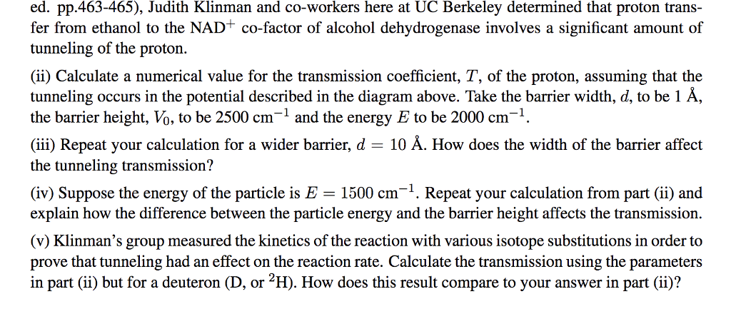 Solved 0 d The wavefunction for a particle with energy E is | Chegg.com