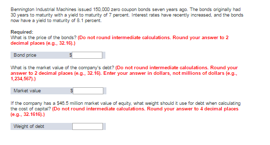 given a rate define the formula to calculate the price of a zero coupon bond